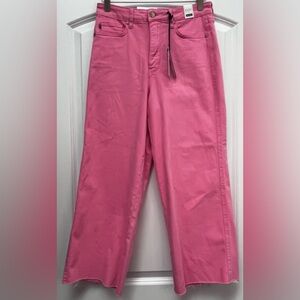 NWT Judy Blue High Waist Wide Leg Jeans, Pink, 7/28.